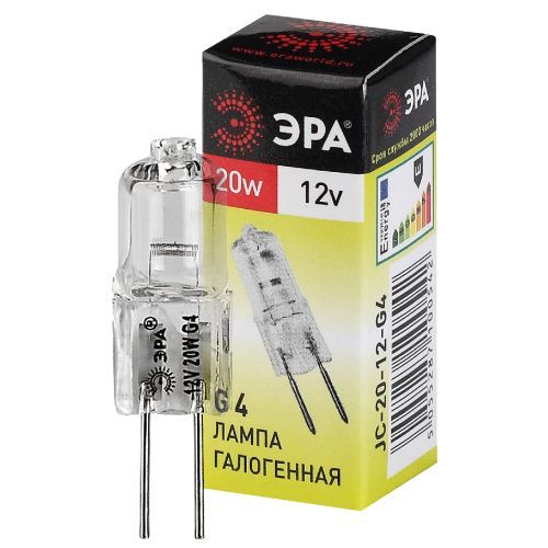 Лампа галогенная ЭРА G4-JC-20W-12V G4 20Вт капсула теплый белый свет