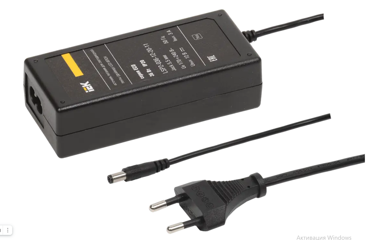 Драйвер LED ИПСН 36Вт 12В блок -JacK 5,5 мм IP20 IEK-eco