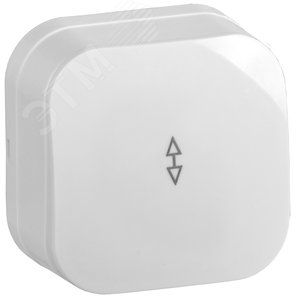 GLORY Выключатель 1-клавишный для открытой установки проходной 10А ВСп10-1-0-ХБ белый IEK