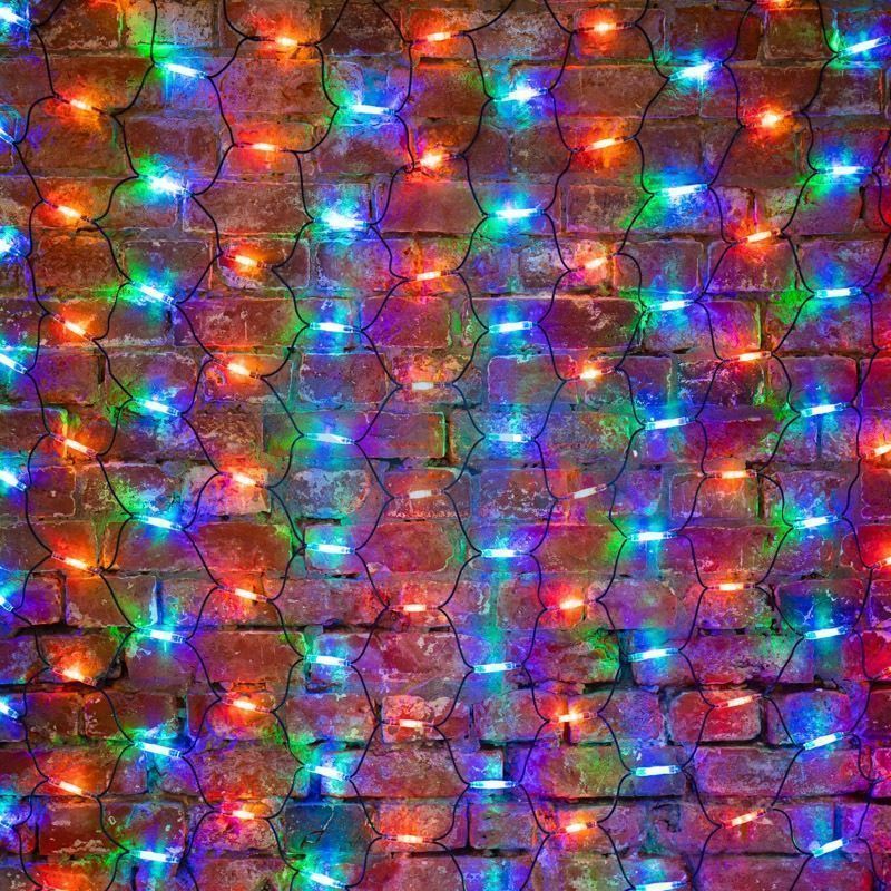 Гирлянда "Сеть" 2x3м, черный КАУЧУК, 432 LED Мультиколор