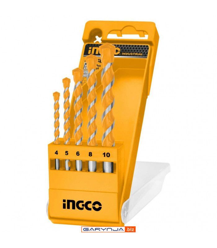 Набор сверл, 5шт (4x75, 5x85, 6x100, 8x120, 10x120) INGCO
