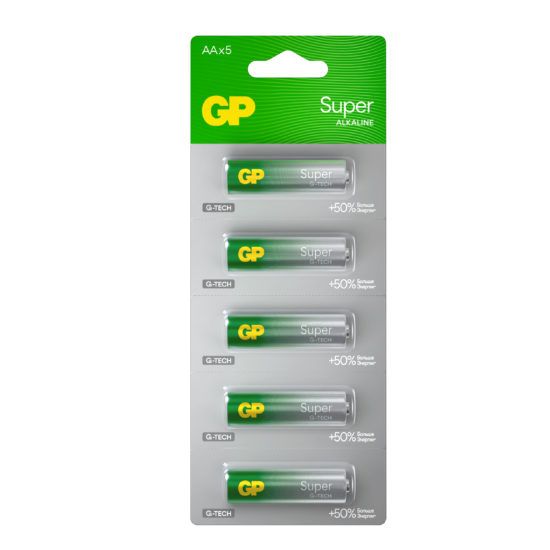 Э/пит. GP 15AA21-2CRSC5 Super Alkaline G-Tech 15А АA - 1 шт. на отрывных блистерах