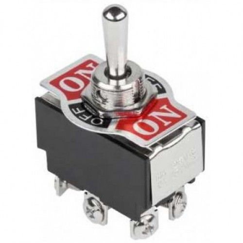 Тумблер 220В 6А (6с) ON-OFF-(ON) двухполюсный (KN-213)
