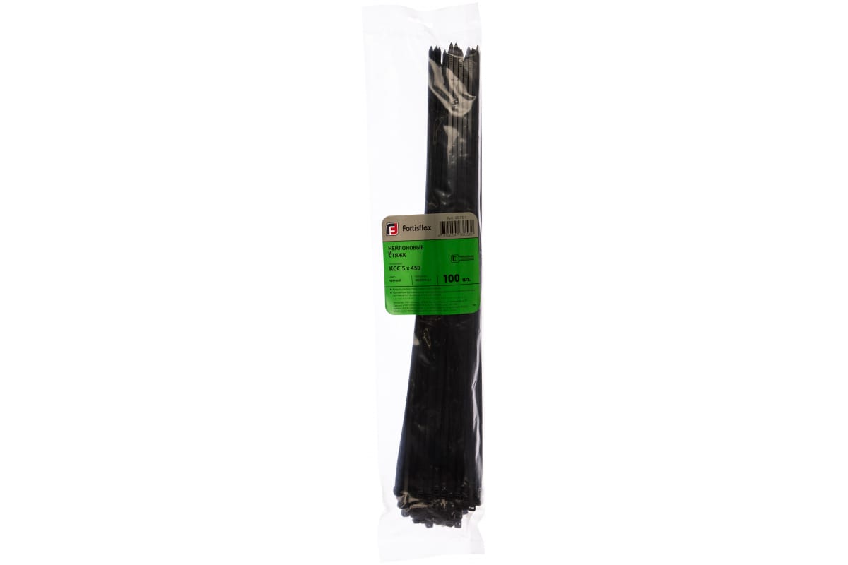 Стяжки нейлоновые КСС 5*450 (ч) (100шт.) (Fortisflex)