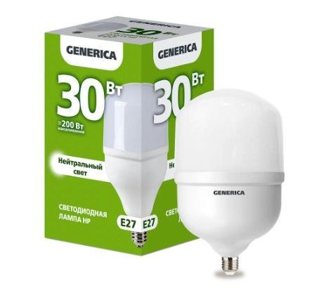 Лампа LED HP 30Вт 230В 4000К E27 GENERICA