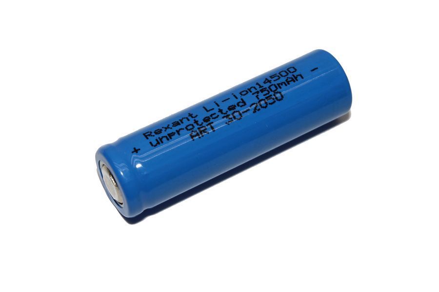 Аккумулятор 14500 unprotected Li-ion 750 mAH 3.7 В REXANT