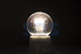 Лампа шар e27 6 LED ∅45мм - белая, прозрачная колба, эффект лампы накаливания