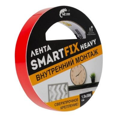 Сверхсильная монтажная лента W-con SmartFix HEAVY, 1,5*300см, прозрачная/10