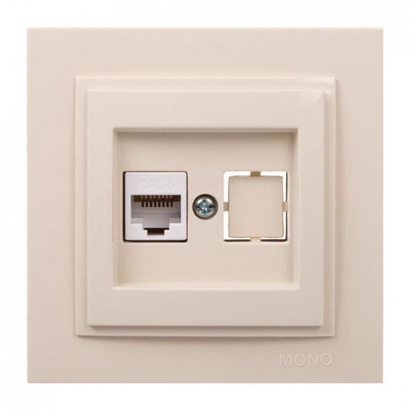 Despına Розетка Комп. (Rj45 Cat 6) Кремовая