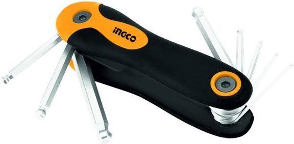 Ключи шестигранные "нож" набор INGCO HHK14081 INDUSTRIAL, 2-8мм, Cr-V