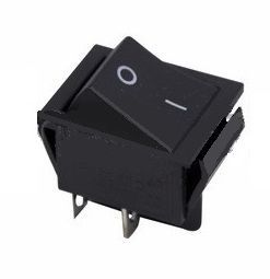 Выключатель клавишный 220В 6А (2с) ON-OFF черный Mini (RWB-103,SC-766,MRS-101-5)