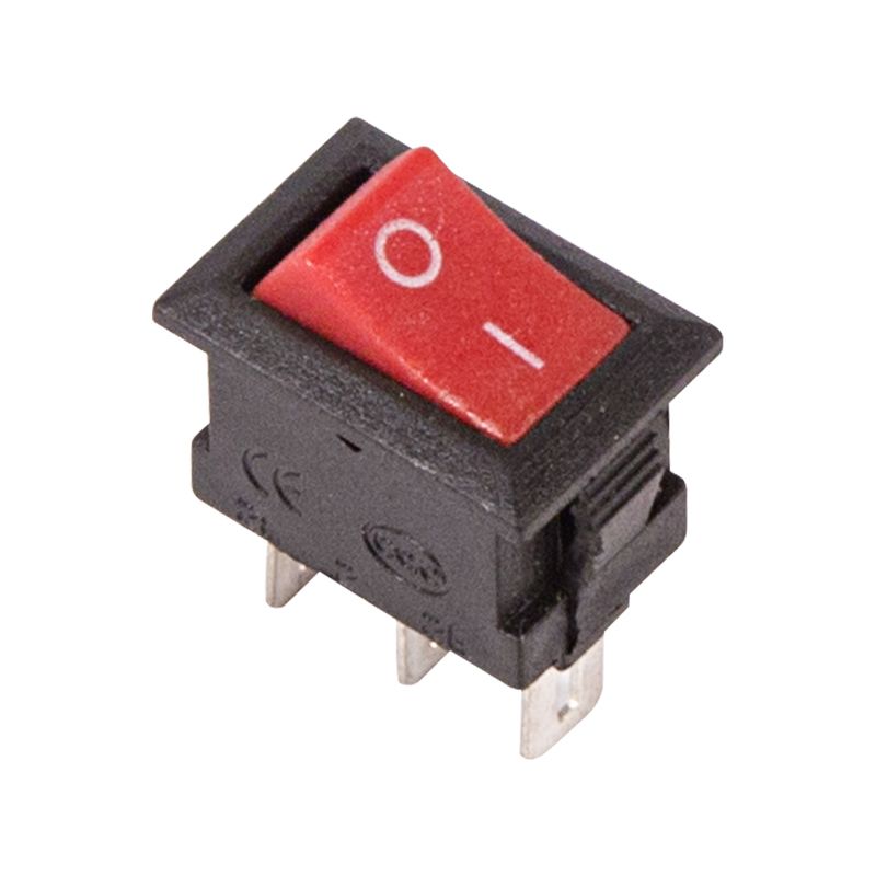 Выключатель клавишный 220В 3А (3с) ON-ON красный Micro (RWB-102)