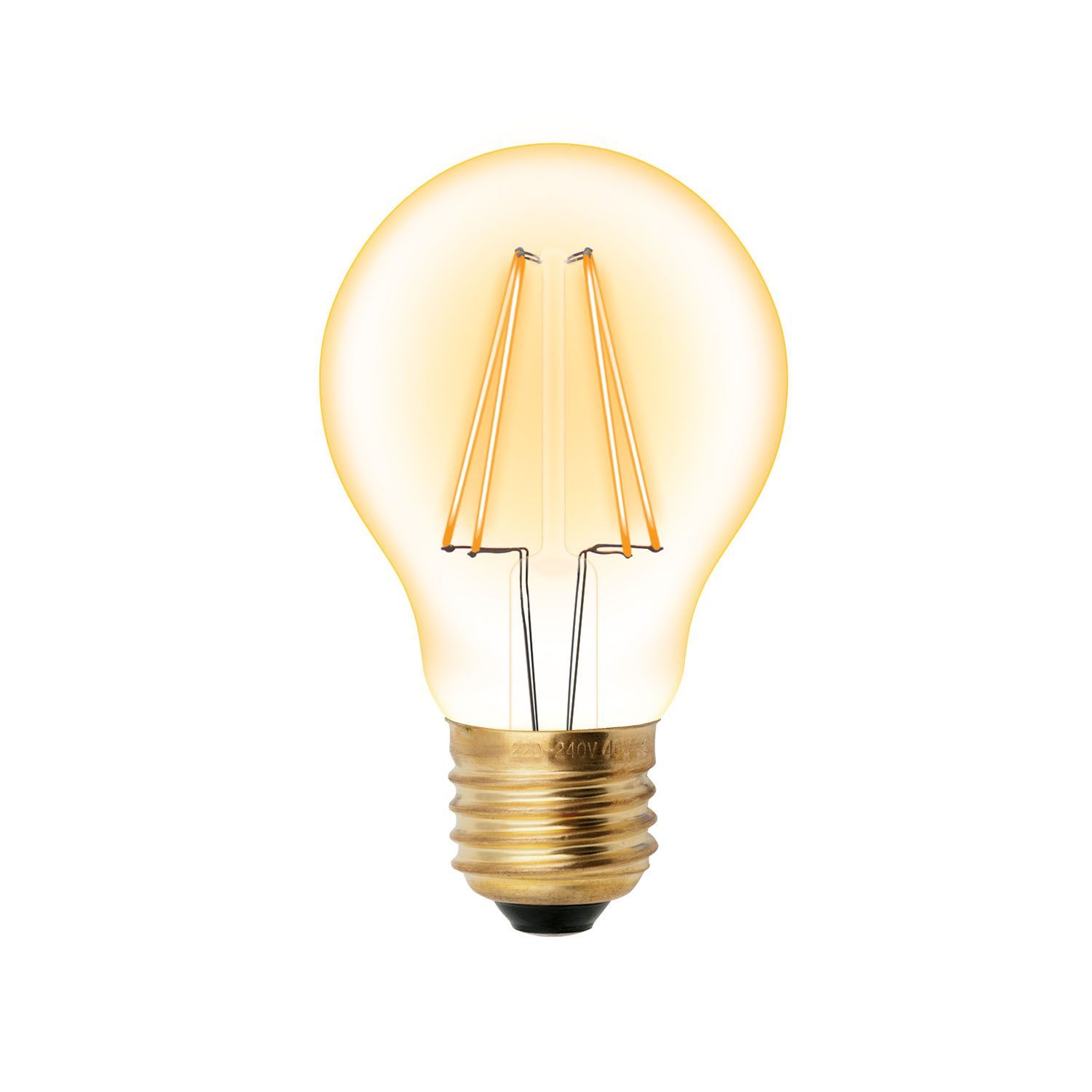 Лампа LED Vintage. 6Вт A60-6W-GOLDEN-Е27ТМ Uniel