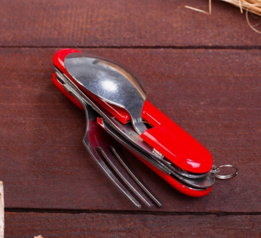 Набор туриста 4в1: нож, вилка, ложка, открывалка