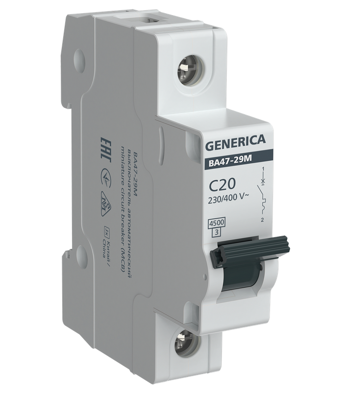 Авт.выкл. ВА47-29М 1P 20А 4,5кА C GENERICA