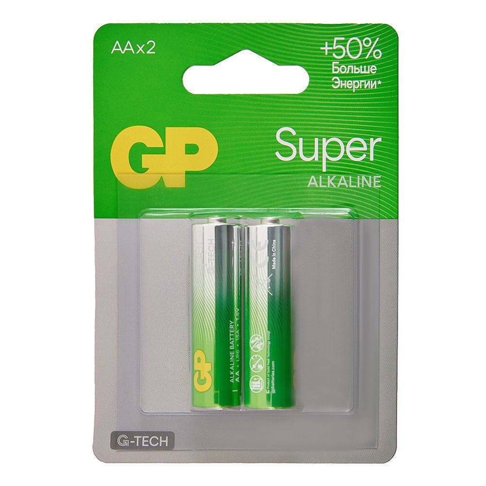 Э/пит. GP 15AA21-2CRSBC2 Super Alkaline G-Tech 15А АA - 2 шт. на блистере