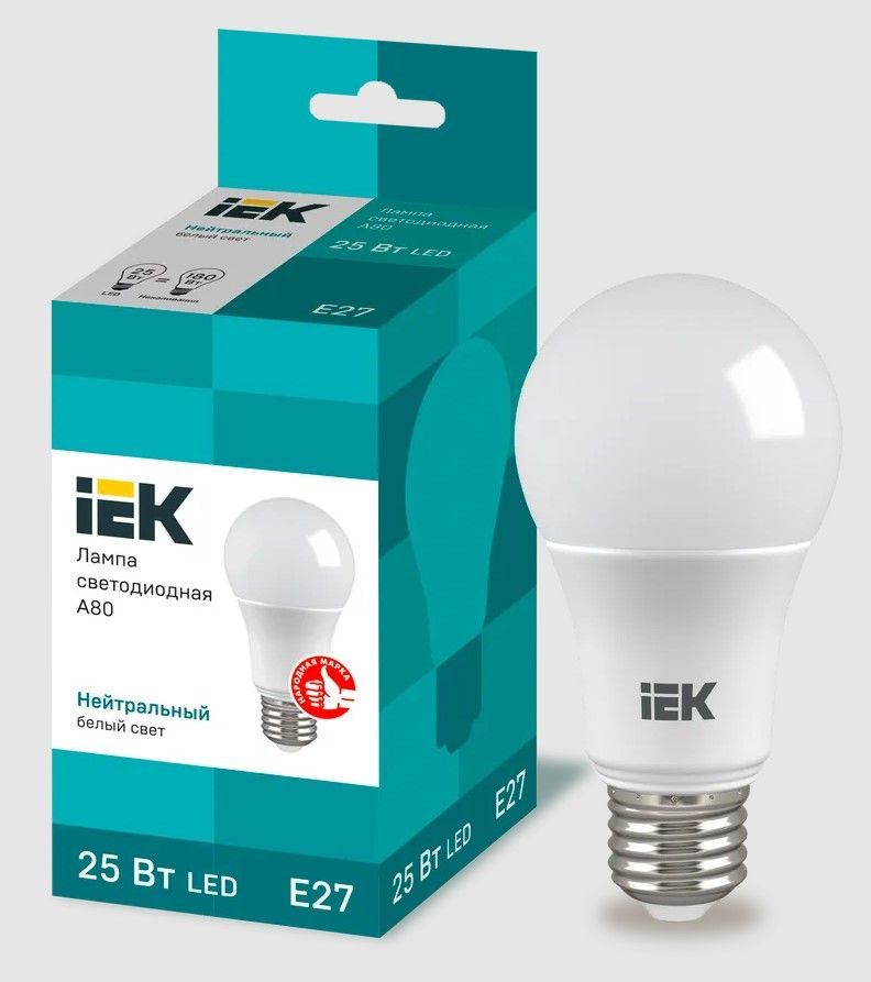 Лампа светодиодная A80 шар 25Вт 230В 4000К E27 IEK