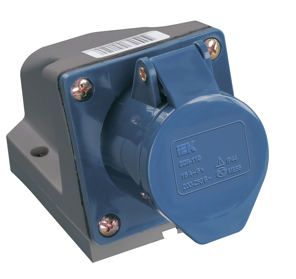 Розетка стационарная ССИ-123 2Р+РЕ 32А 200-250В IP44 IEK