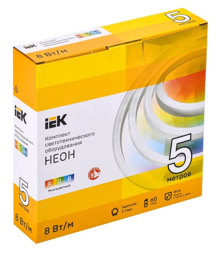 Лента неоновая (лента LED 5м LSR5-5050RGB60-8-IP65-220В + драйвер) IEK