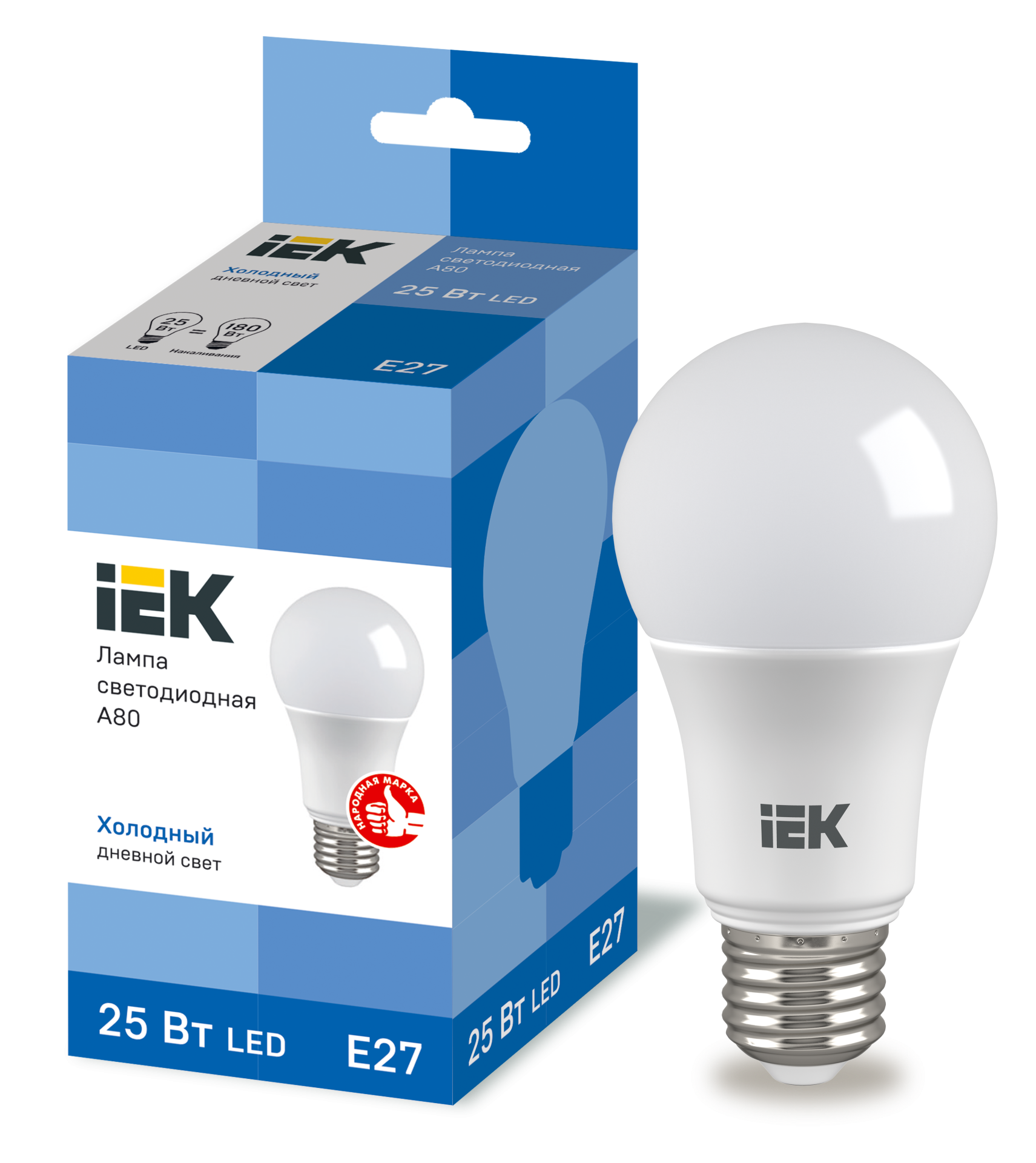 Лампа светодиодная A80 шар 25Вт 230В 6500К E27 IEK