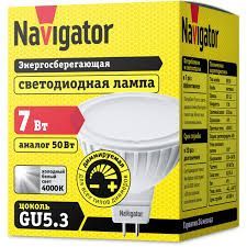 Лампа светодиодная димм. MR16 Navigator 61 383 NLL-MR16-7-230-4K-GU5.3-DIMM