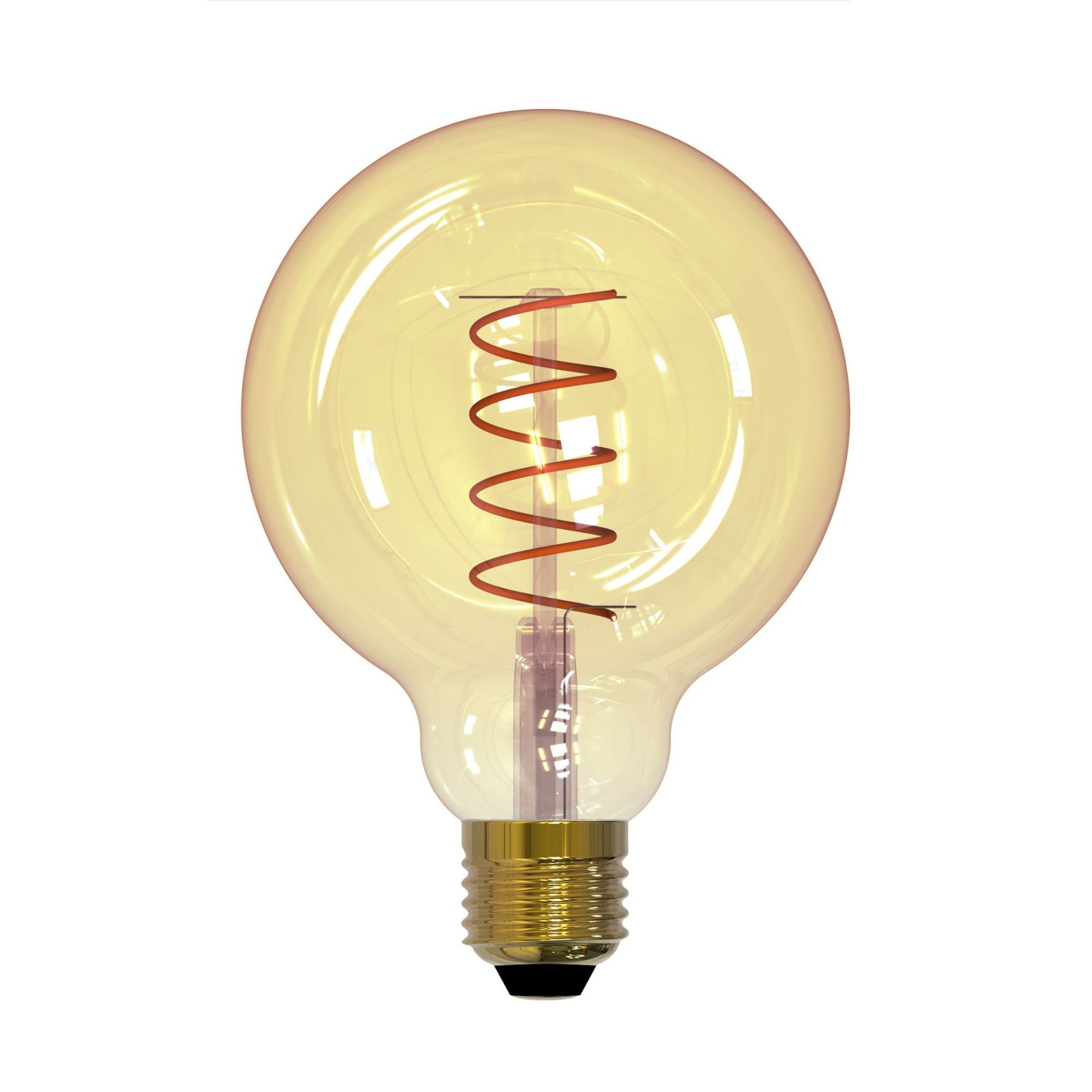 Лампа LED Vintage.4W-E27Форма шар.Золотистая колба.Cпиральная нить. 