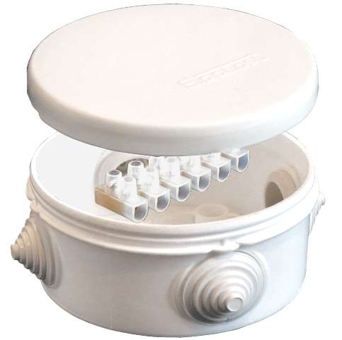 Коробка У-140 о/у (90х45мм) крышка на винтах, с клемм., IP54, белая