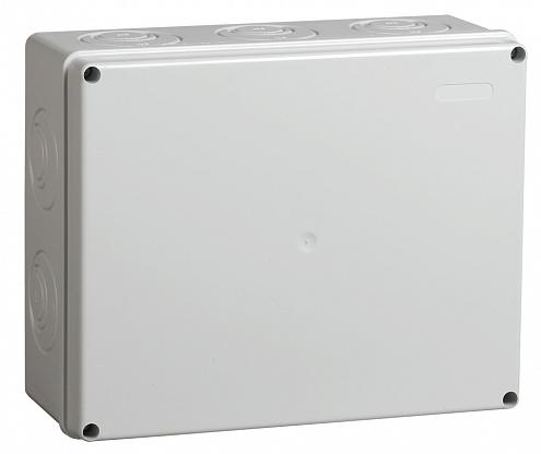 Коробка КМ41271 распаячная для о/п 240х195х90 мм IP44 (RAL7035, кабельные вводы 5 шт)