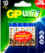 Э/пит. GP 24AUP-2CR10 *Ultra Plus Alkaline 24А AАA в уп.10 шт