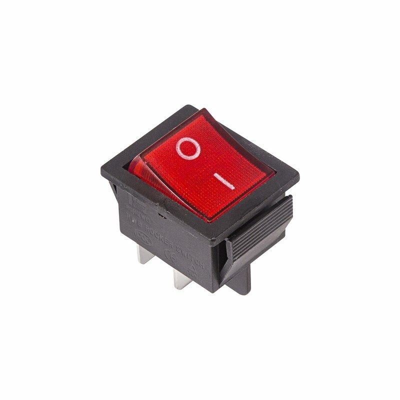 Выключатель клавишный 220В 16А (4с) ON-OFF красный с подсветкой (RWB-502,SC-767,IRS-201-1)