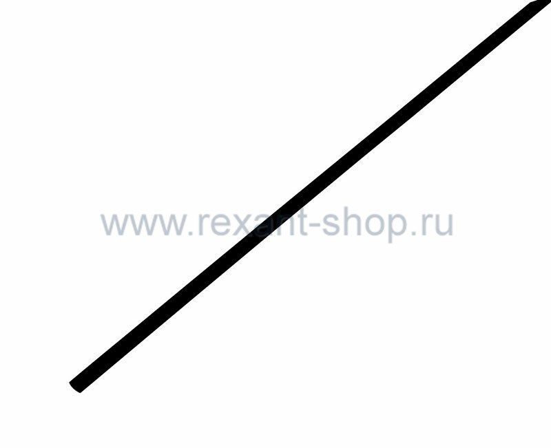 Трубка термоусживаемая 3,0/1,5 мм черная, ролик 2,44м REXANT