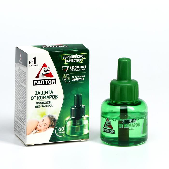 Дополнительный флакон-жидкость от комаров "Раптор", без запаха, 60 ночей
