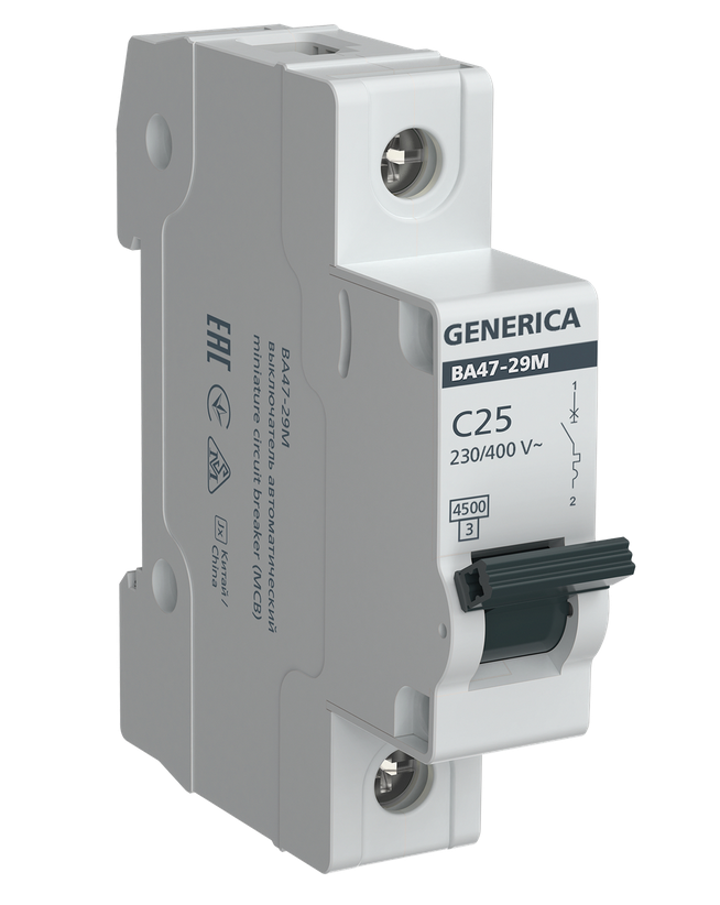 Авт.выкл. ВА47-29М 1P 25А 4,5кА C GENERICA