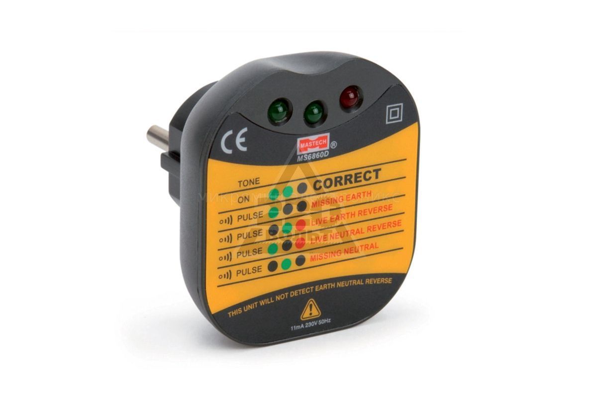 Тестер розеток MS6860D MASTECH
