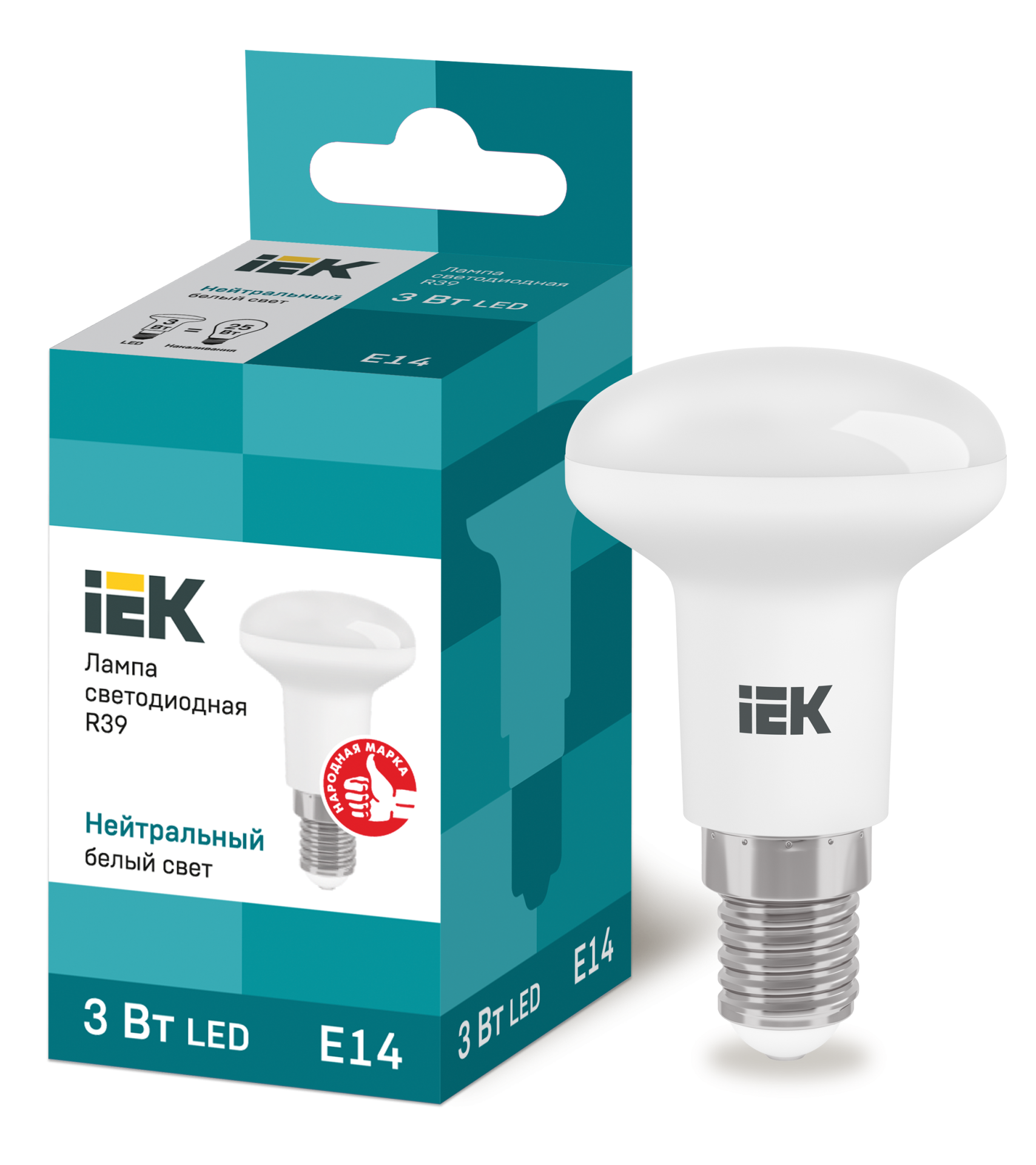 Лампа светодиодная R39 рефлектор 3Вт 230В 4000К E14 IEK