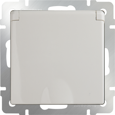 WERKEL Роз. 1-мест. с/з с/у з/ш 16А 220В с крышкой слоновая кость IP44