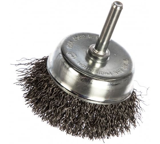 Кордщетка для дрели чашеобразная мягкая ПРАКТИКА  63 мм,  хвост 6 мм