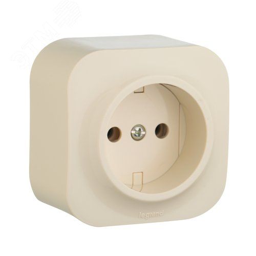 QUTEO Розетка 1-мест. д/откр.уст. б/зазем. б/защ.шторок 16А слоновая кость