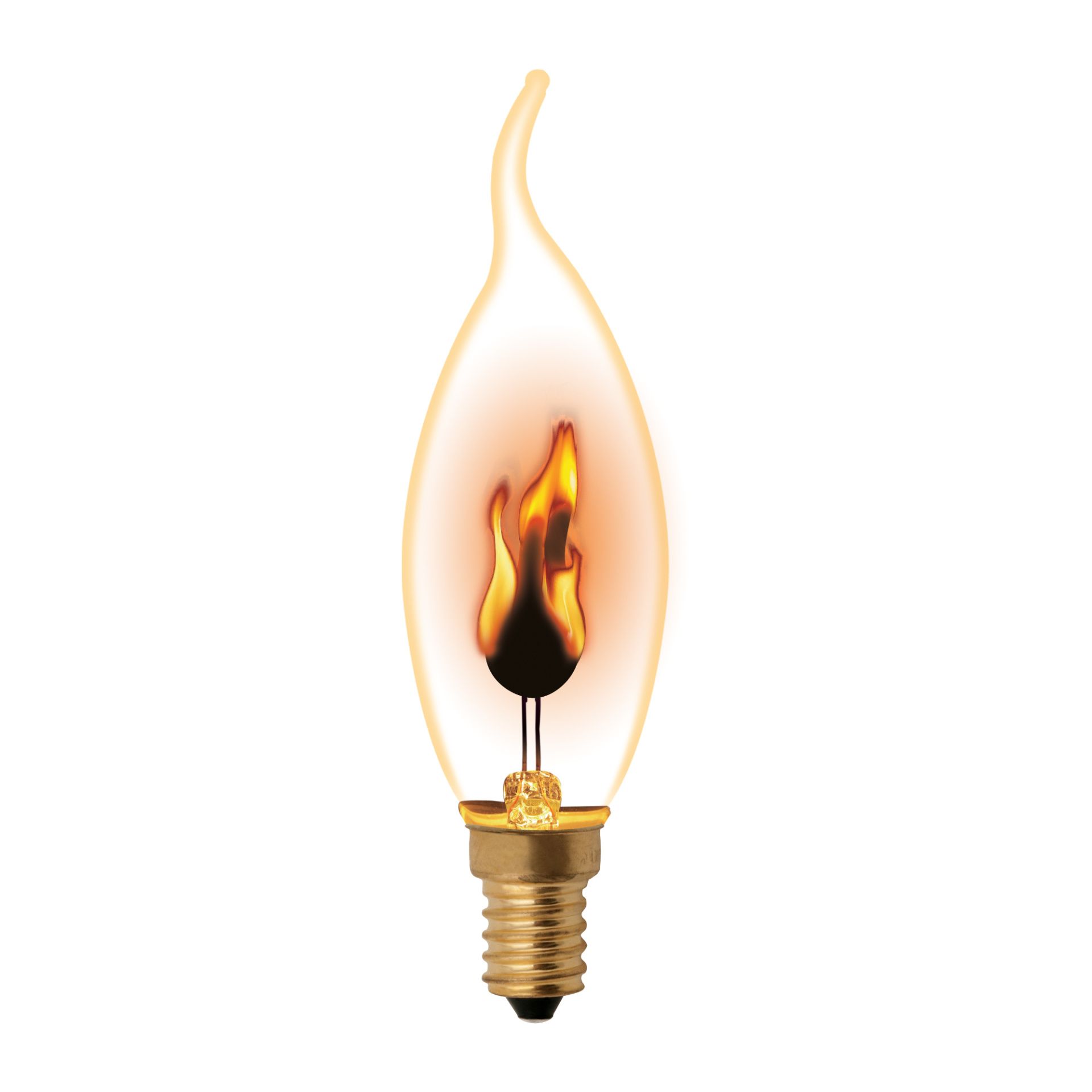 Лампа декоративная IL-N-CW35-3-RED-FLAME-E14-CL эффект пламени.свеча на ветру. 
