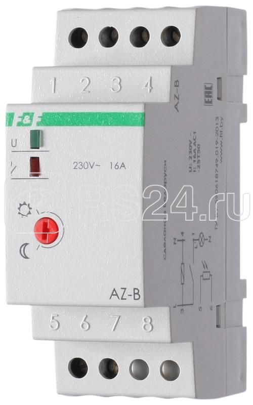 Фотореле AZ-B (выносной герметичный фотодатчик IP65 монтаж на DIN-рейке 2 модуля 230В 16А 1НО IP20)