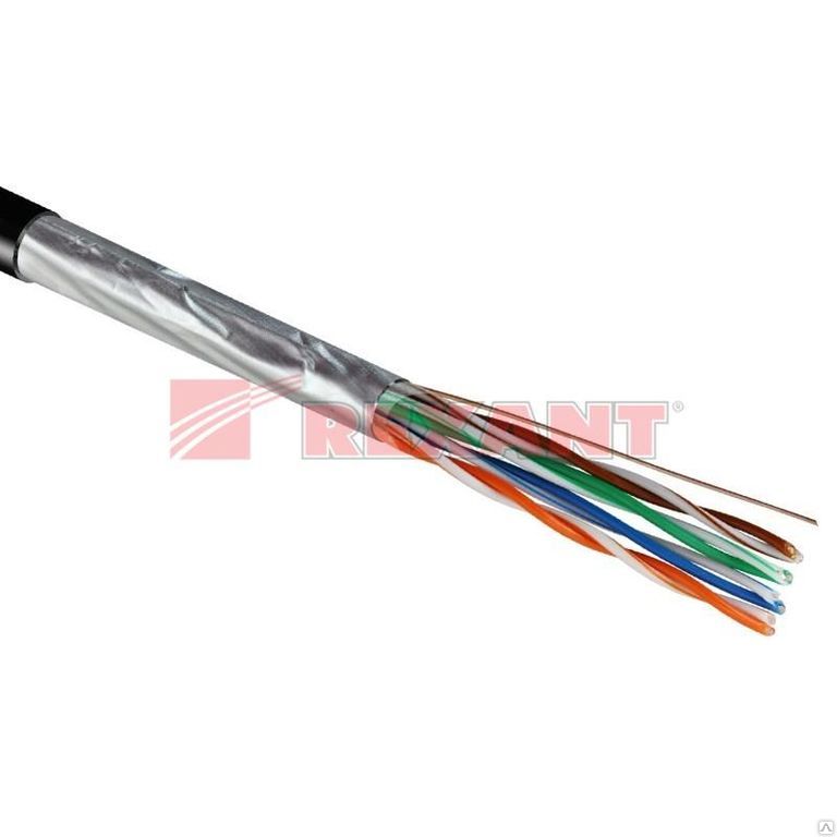 Кабель FTP 4PR 24AWG CAT5e 305м OUTDOOR + ТРОС*1  REXANT