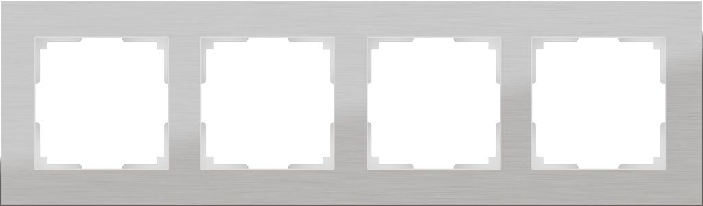 WERKEL ALUMINIUM Рамка на 4 поста (алюминий)