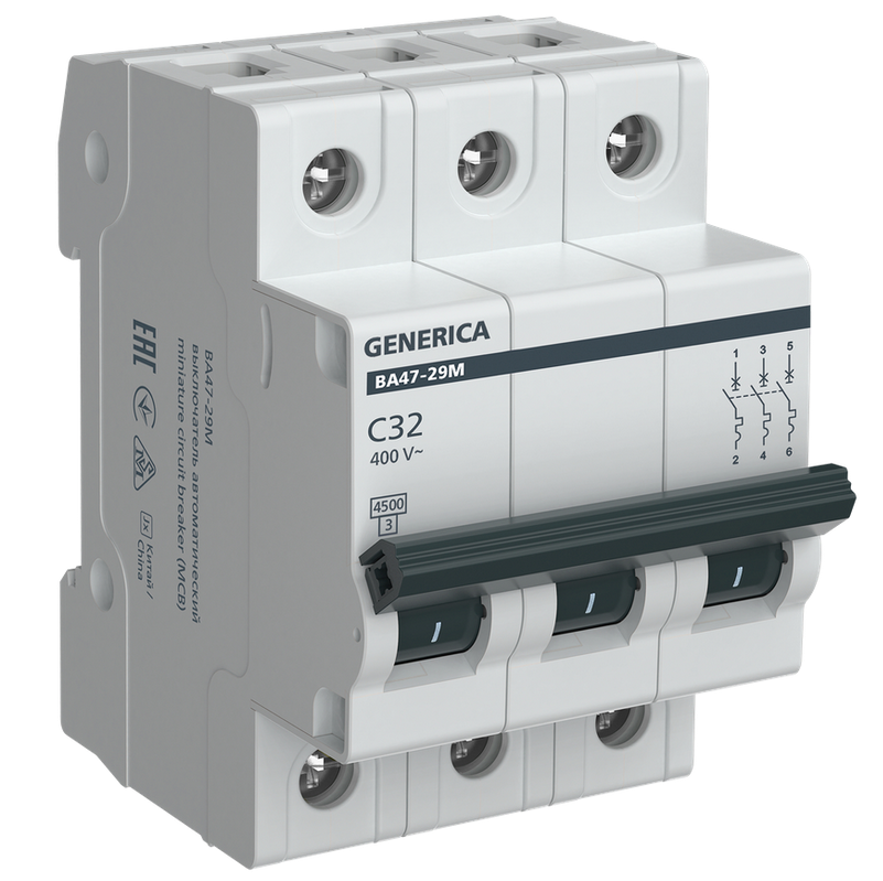 Авт.выкл. ВА47-29М 3P 32А 4,5кА C GENERICA