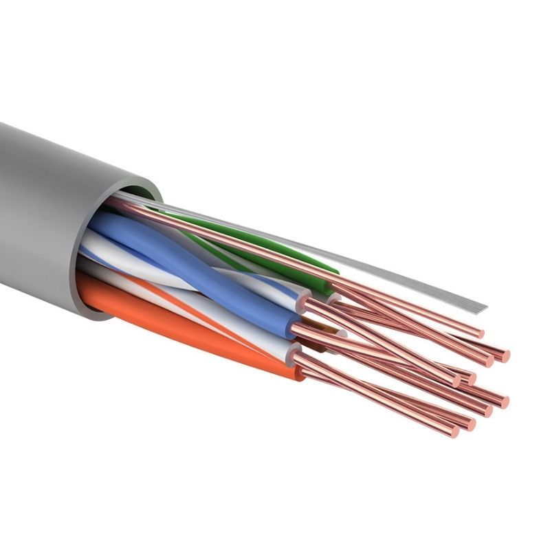 Кабель UTP PR 24AWG, CU (медь), CAT5e, 100 МГц, PVC, серый Rexant