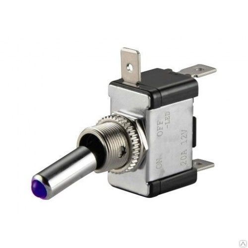 Тумблер 12V 30А (3c) ON-OFF однополюсный с красной LED подсветкой (ASW-07D-2) REXANT