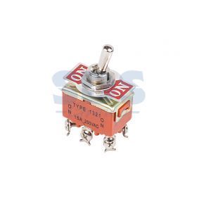 Тумблер 220В 6А (6с) ON-ON двухполюсный (KN-202)