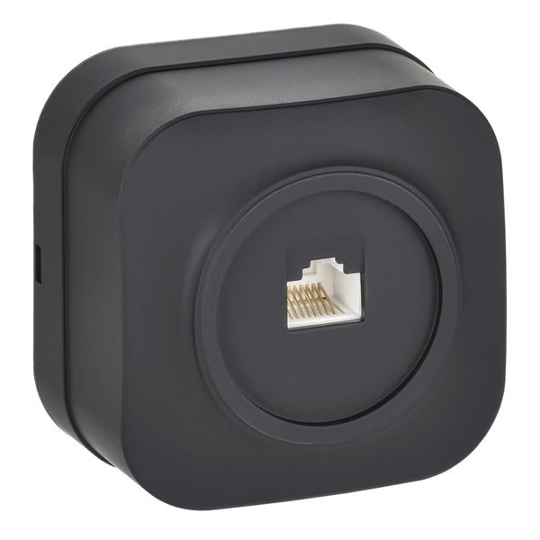 GLORY Розетка для откр.уст. компьютерная RJ45 кат.5E РК10-ХЧм черный матовый IEK