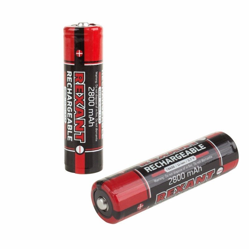 Аккумулятор 18650 с защитой Li-ion 2800  mAH 3.7 В 1 шт. блистер REXANT