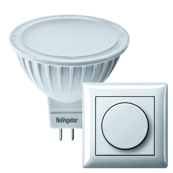 Лампа светодиодная 7Вт 4000К GU10 480лм 170-260В Димм. NLL-PAR16-7-230-4K-GU10-DIMM Navigator 