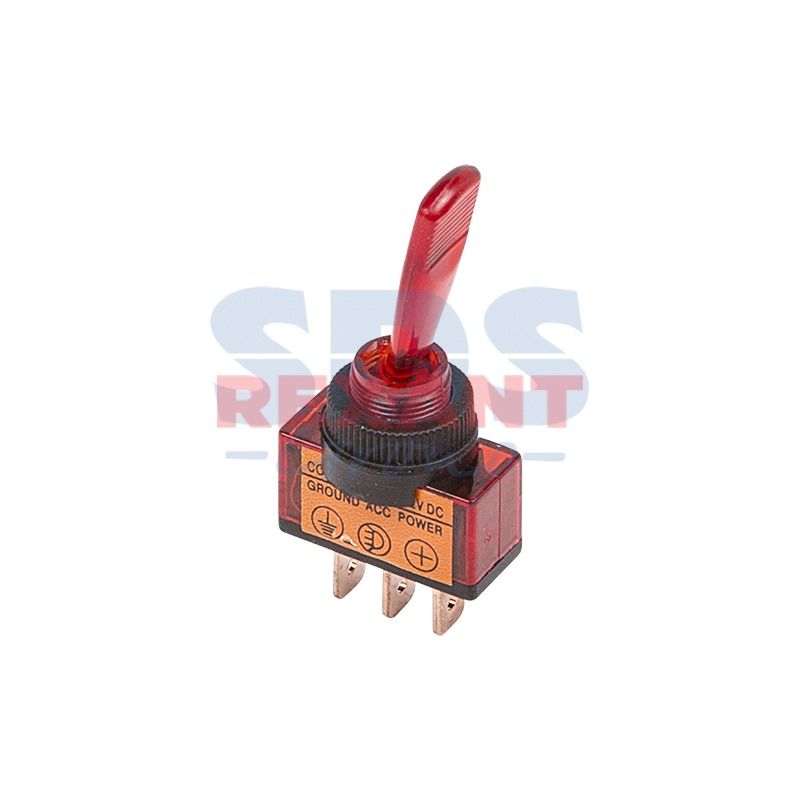 Тумблер 24V 20А (3c) ON-OFF однополюсный с красной подсветкойREXANT